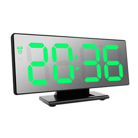 Large Digital LED Mirror Alarm Clock with USB point and Temperature Display