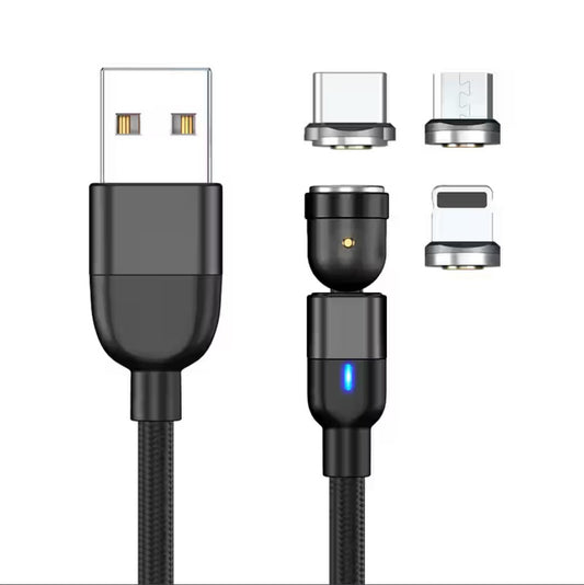 540 degrees Rotatable 3 in 1 Magnetic Cable 3A